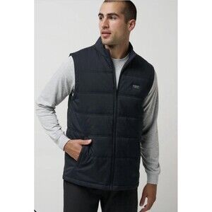 Travis Mathew Black Lightweight Puffer Golf Vest Size Large EUC